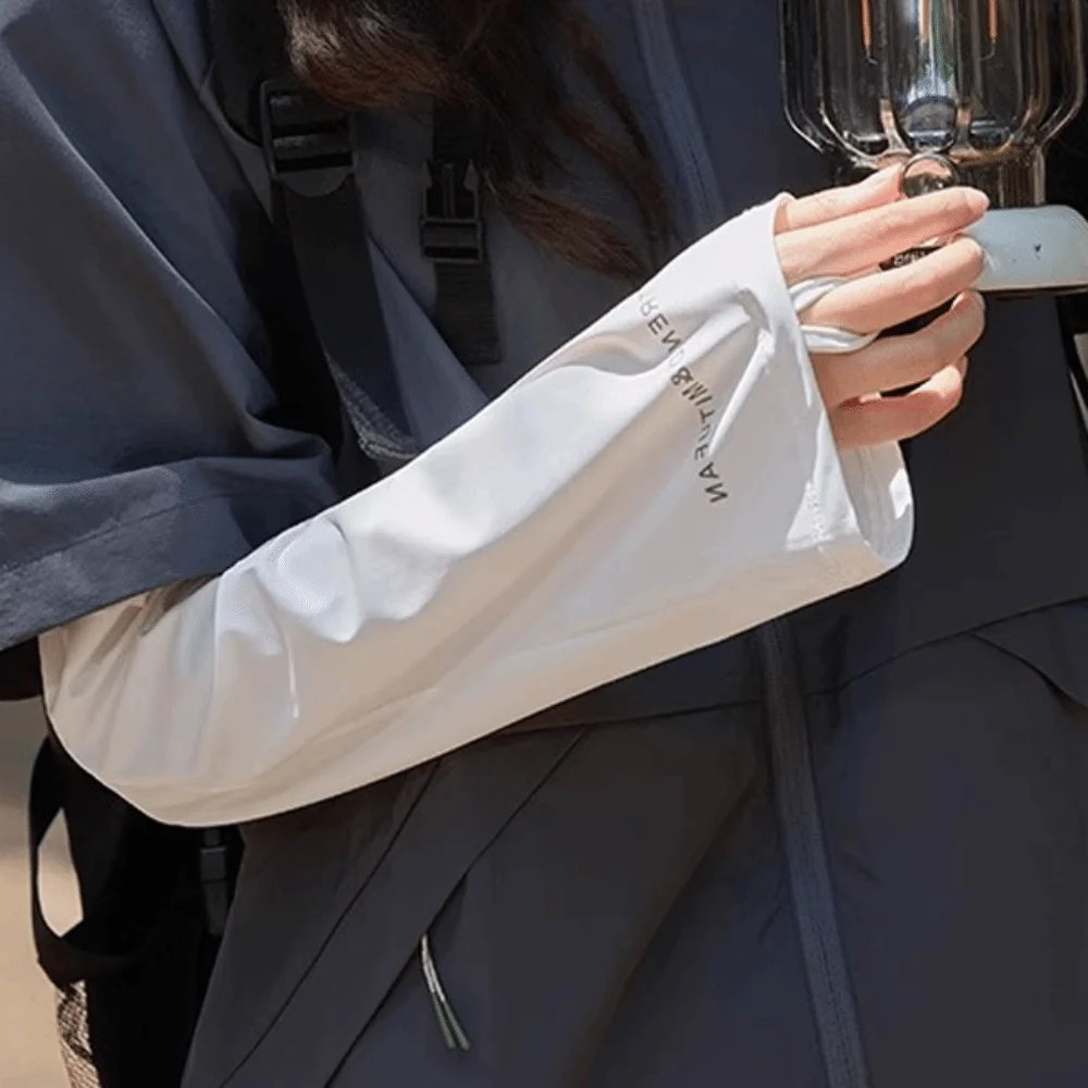 

Защитные рукава для велоспорта от солнца, эластичные, с защитой от УФ-излучения, длинные, из ледяного шелка, белые, с УФ-изоляцией, солнцезащитные нарукавники для мужчин