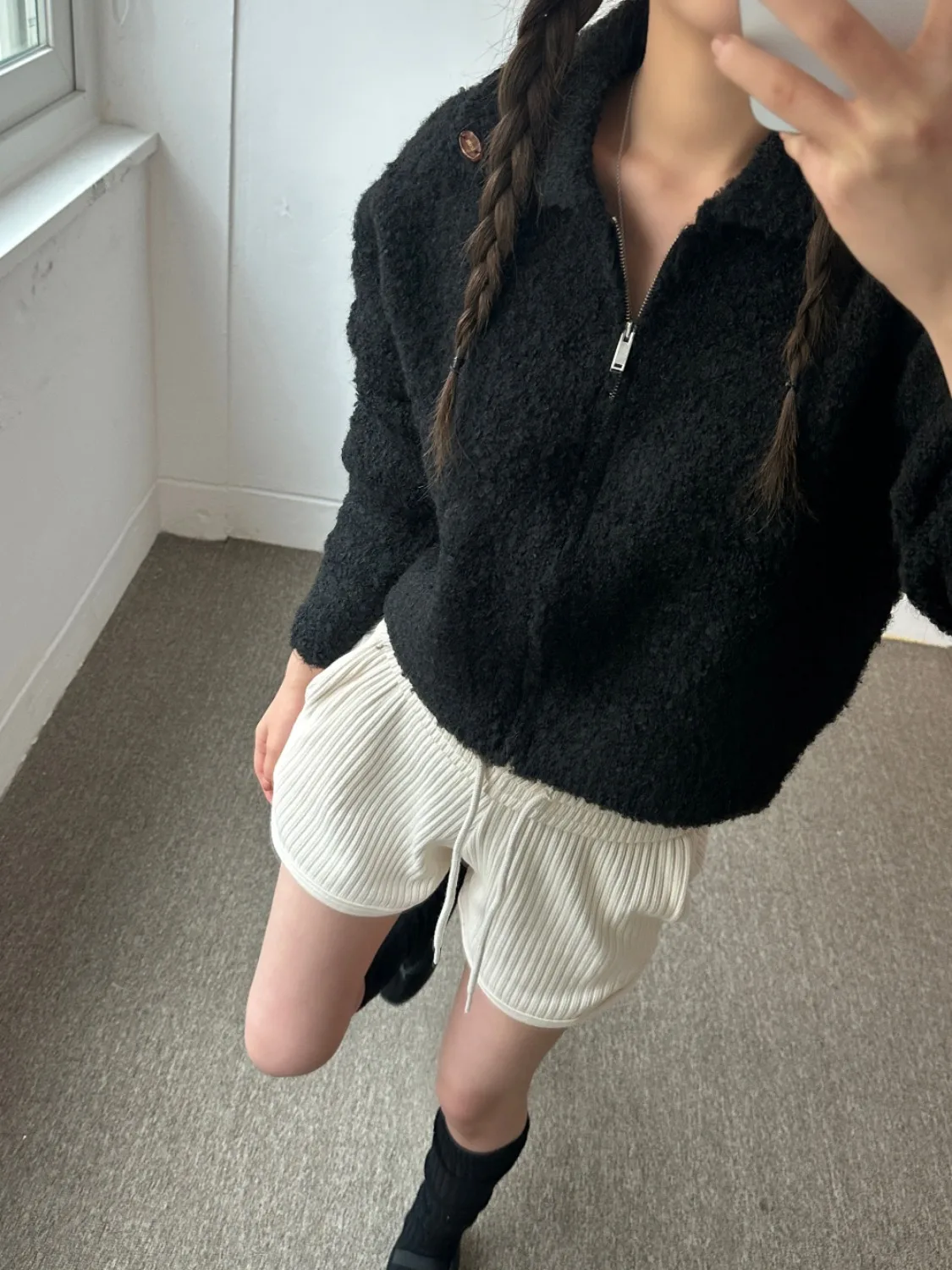 Autumn Winter Women\'s Short Knitted Sweater Coat Jacket Lapel Collar Terry Cardigan Female Full Sleeve Outerwears 2024