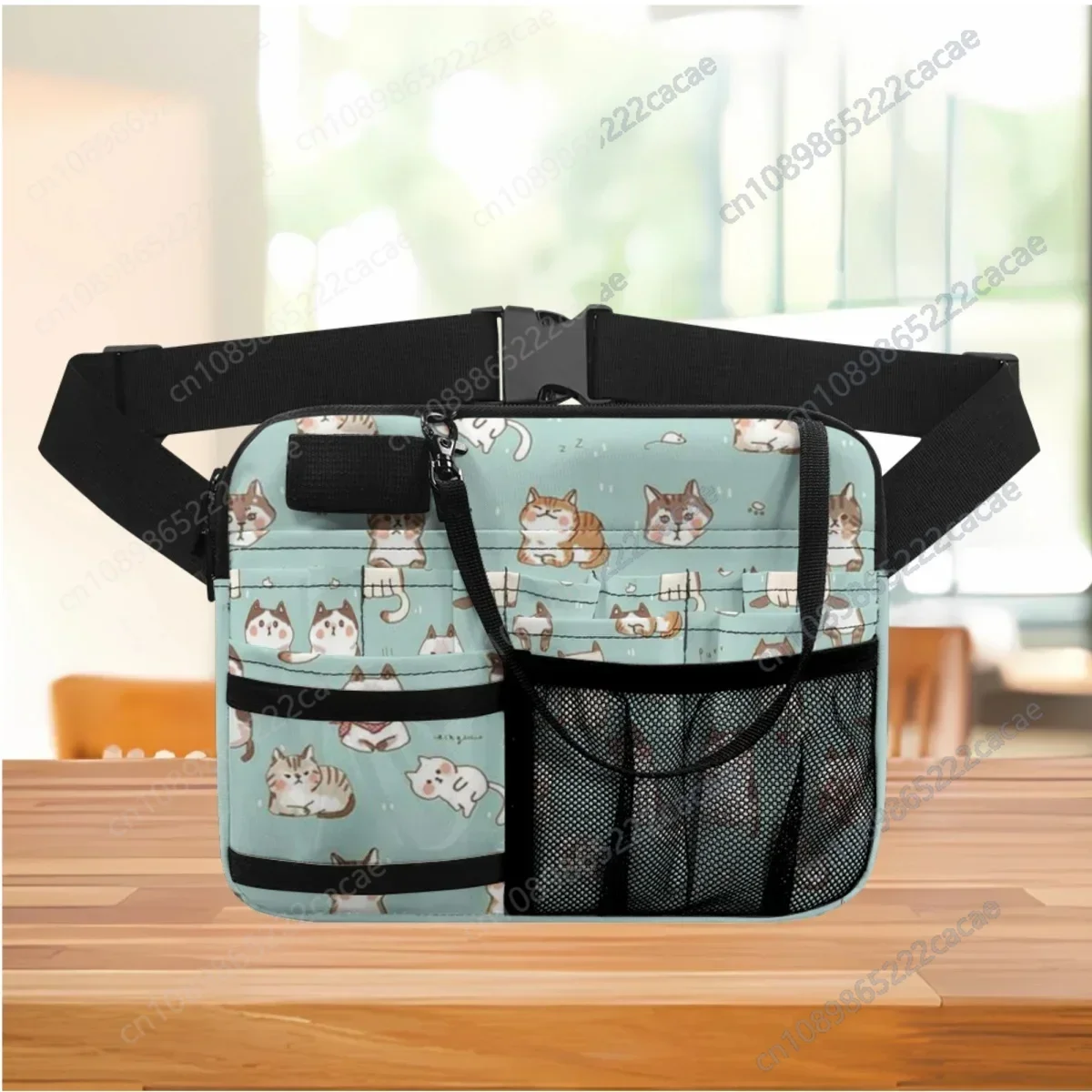 Drop Ship Organizer Pouch for Stethoscopes Bandage Scissor Cute Cartoon Cat Design Casual Nurse Fanny Pack Medical Tool Holder