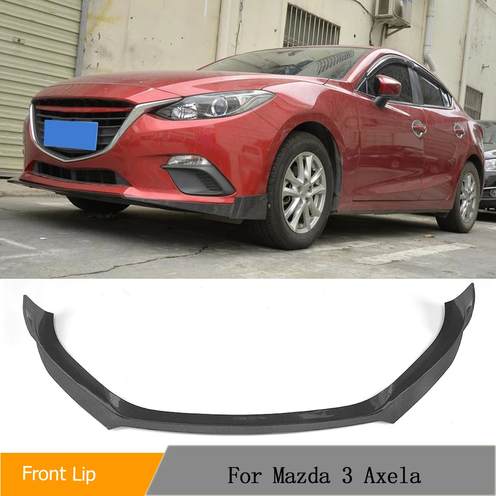 

Carbon Fiber Car Front Bumper Lip Spoiler for Mazda 3 Axela 4-Door 2014-2017 Lower Body Kit Splitter Guard Plate Trim