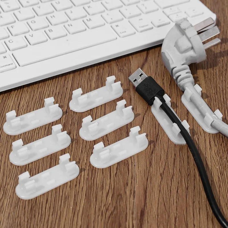 Self Adhesive Cable Management Clips Cable Organizers Sticky Wire Clips Cord Holder for TV PC Laptop Power Cord Desk Home Office