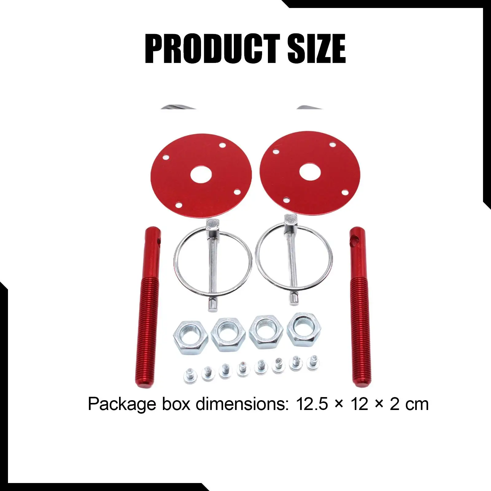 

Engine Hood Pin Locks Kit Universal Aluminum Alloy Latch Plate Bonnet Screws Nuts Car Hood Attachment for Race Sport Vehicles