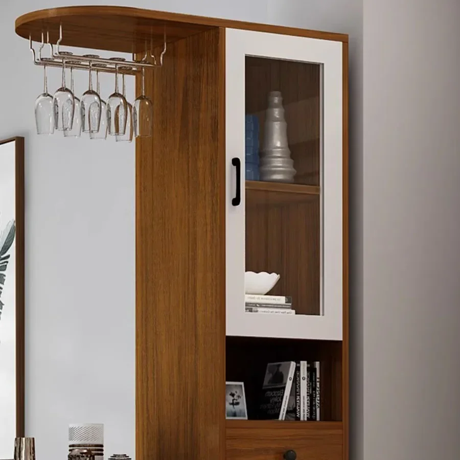 

White Home Bar Cabinet Boutique Small Commercial Display Design Column Bartender Organizer Strorage Vitrina Baroque Furniture
