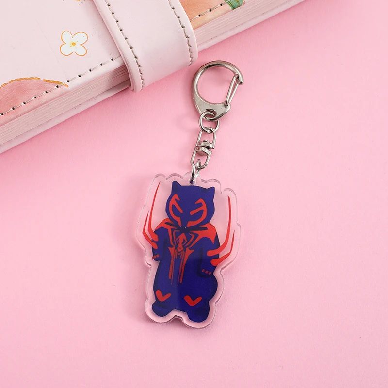 Spider-Man Acrylic Keychain Cartoon Character Ornament Key Bag Pendant Clothing Accessories