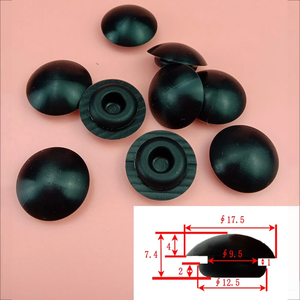 1/2/5/10Pcs 9.5mm Silicone Rubber Hole Caps Black/White Curved Snap-on Blanking End Bore Plug Dust-proof Waterproof Seal Stopper