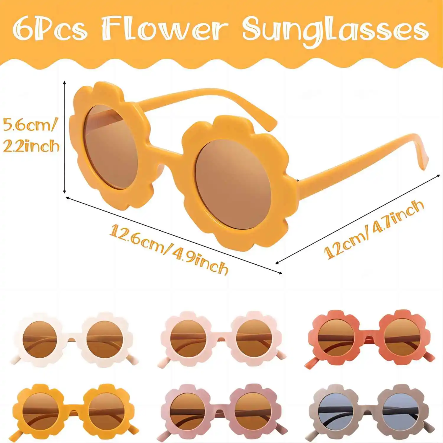 12Pcs Groovy Retro Flower Sunglasses Headbands Party Favors Kit for Teens Girls Hippie Glasses Daisy Head Band Photo Props Decor