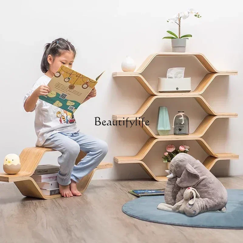 

88. Shelves Children's Bookcase Book Shelves Storage Baby Bookcase Wooden Aesthetic Furniture Warehouse Organizer Estantes R