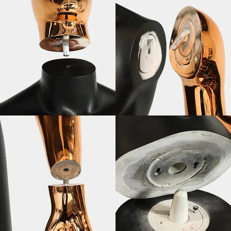 

Clothing Store Electroplating Model Props Men's Full Body Gold-plated Head Hand Dummy Window Display Props Men's Clothing Model