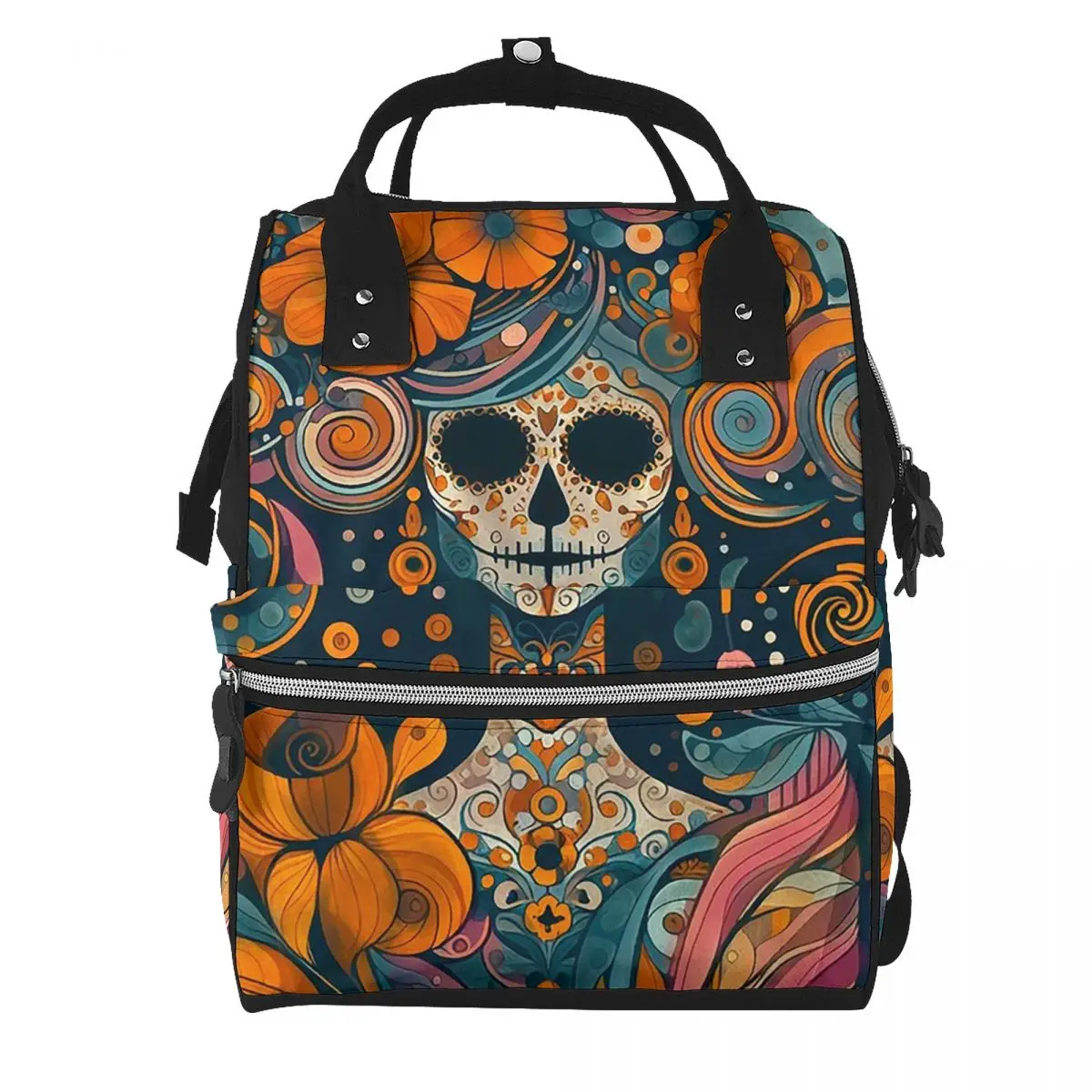 Mexican Catrina Girl Day Of The Dead Sugar Skull Student Backpack School Bag Daypack for Men Women Bookbag Shoulder Bags