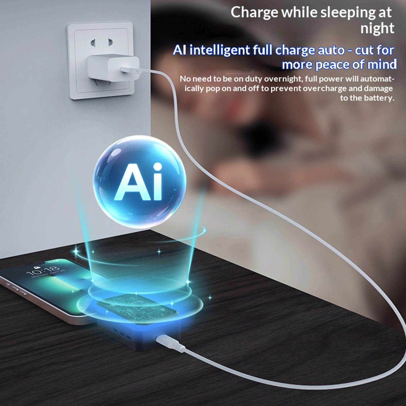 140W Type-C Intelligent Auto Stop Separator Anti-Overcharge Smart Power-Off Charger Adapter for Mobile Phone/Tablet/Laptop