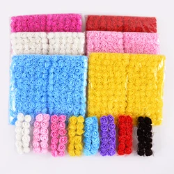 144pcs 2cm Mini Artificial Flowers Heads With Lace Foam Bear Rose Bouquet For Wedding Home Decor DIY Xmas Wreath Gifts Box Decor