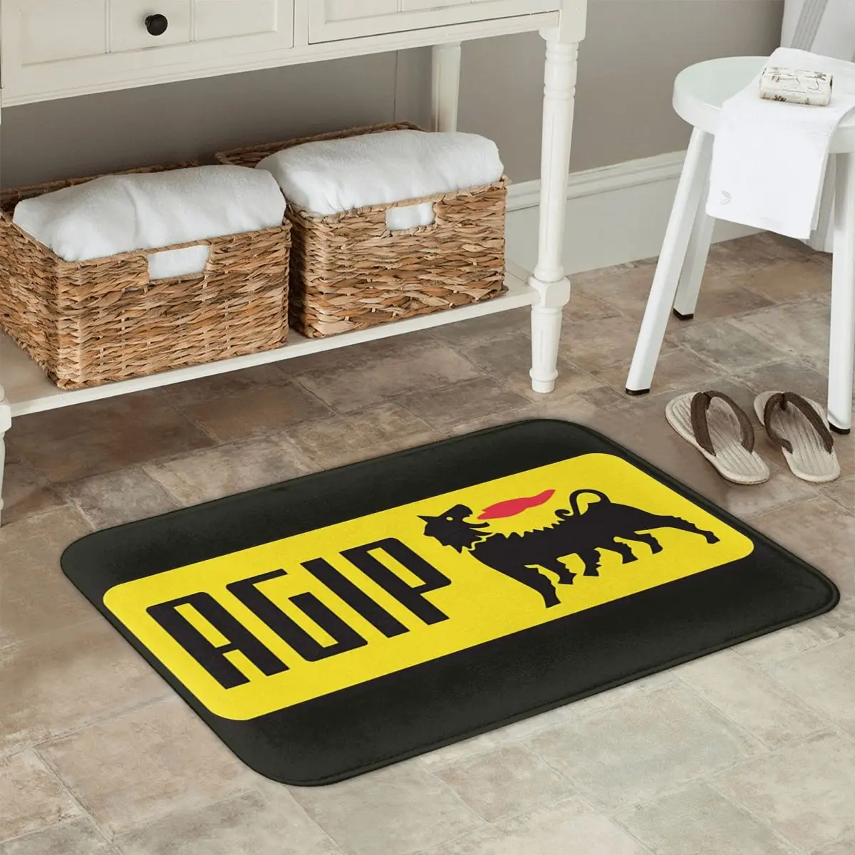 A-Agips-S E-Eni-S Racing Car Oil 1957 1971 Logo Anti-slip Doormat Floor Mat Cushion Carpet Rug for Kitchen Entrance Footpad Mats