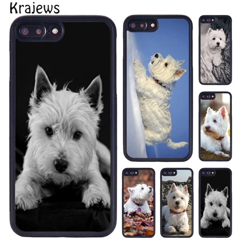 Krajews West Highland White Terrier Dog Phone Case For iPhone 16 15 14 XR XS 11 12 mini 13 Pro MAX Plus cover coque