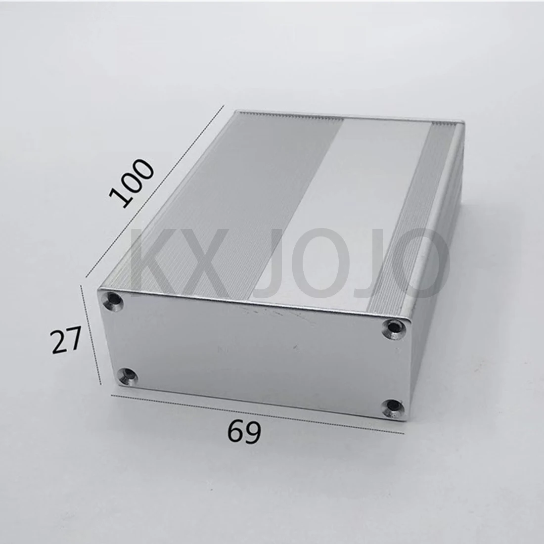 Carcasa de aluminio de 69x27/35/43x100mm, caja dividida, carcasa de batería plateada, PCB, agujero abierto, caja de aleación personalizada