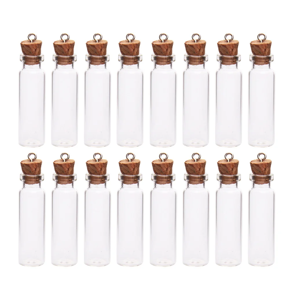 

50Pcs Glass Wish Jar 2Ml Mini Bottle with Wooden Cork DIY Pendant Perfume Container Craft Decoration Fillable Message Bottle