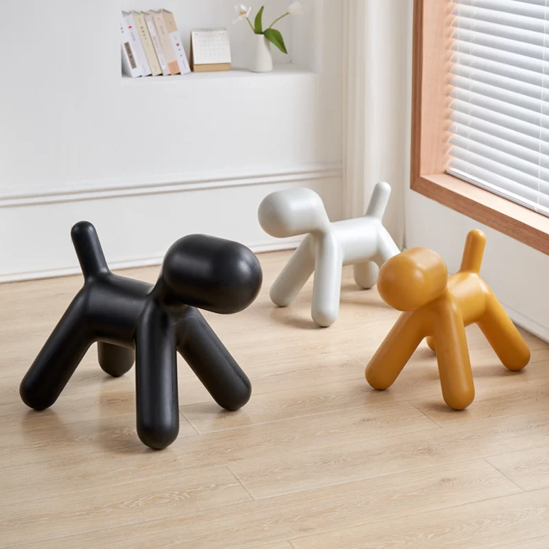 Silla nórdica de modelado de perros para niños, taburete pequeño sencillo para el hogar y la sala de estar, asiento de animales de ocio, taburete de dibujos animados para guardería, muebles