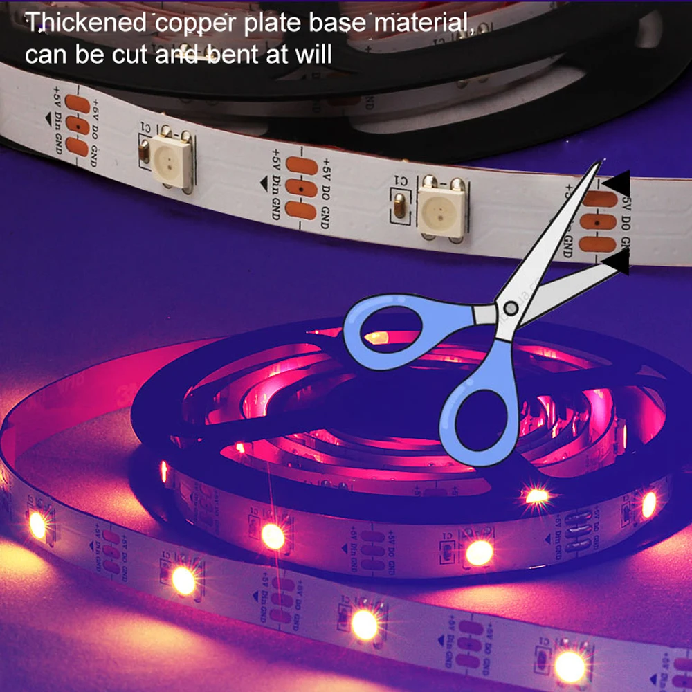 Tira de luces LED RGB para retroiluminación de TV, lámpara ambiental de sincronización de música con pantalla HDMI 5050, cinta de diodo de 5V para