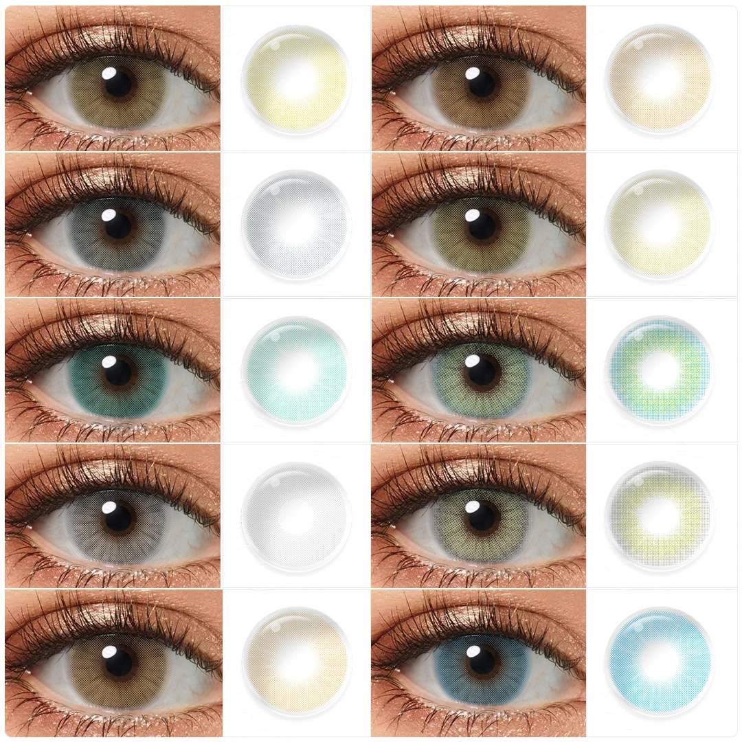 Lentes De Contato Coloridas Para Olhos, Pupilas Naturais, Maquiagem Dos Olhos, Lentes Cosméticas De Beleza, 1 Par