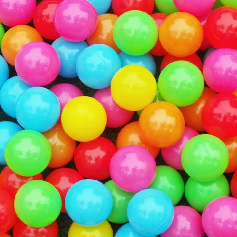 Colorido divertido plástico pit balls para crianças, bolas para bebês, festas de aniversário de crianças, eventos, jogos de playground, piscina tenda, 100pcs