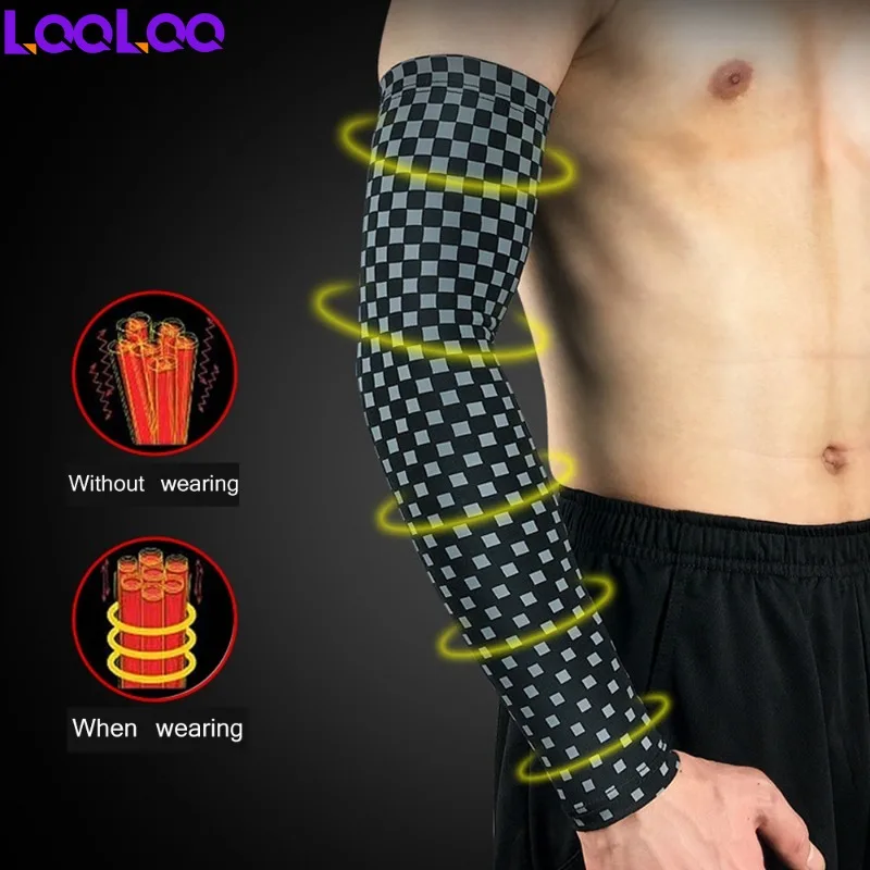 Manicotti rinfrescanti con protezione UV a compressione traspirante da 1 pezzo per ciclismo, corsa, golf, guida, basket, calcio, outdoor