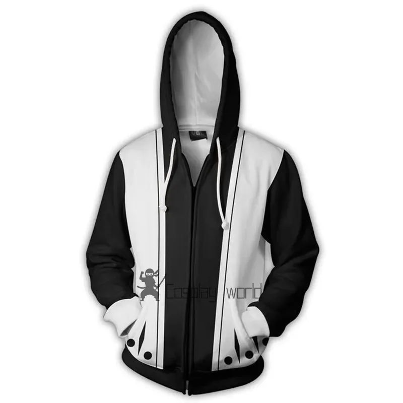 Anime Zaraki Kenpachi Cosplay Jacket Party Costume Print 3D School Uniforms Men Zipper Hoodie Thin Polyester Casual Fashion Coat