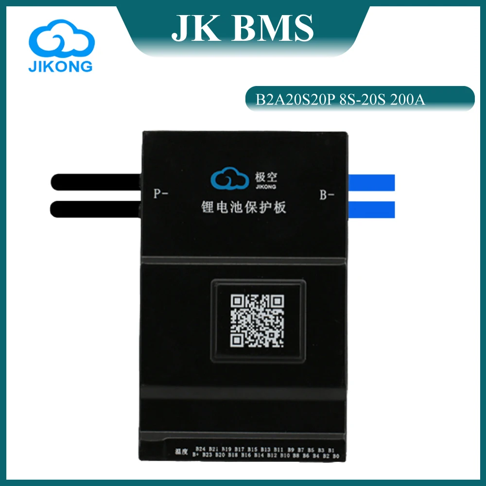 JKBMS JK B2A20S20P 2A Balance Current Smart JIKONG BMS 200A Bluetooth 36V 48V 60V for Li-ion LTO LiFePO4 Battery Storage System