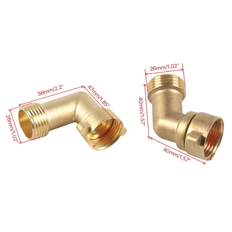 Garden Hoses Elbow Connector 45/90 Degree Solid Brass Pipe Fittings for Motorhomes