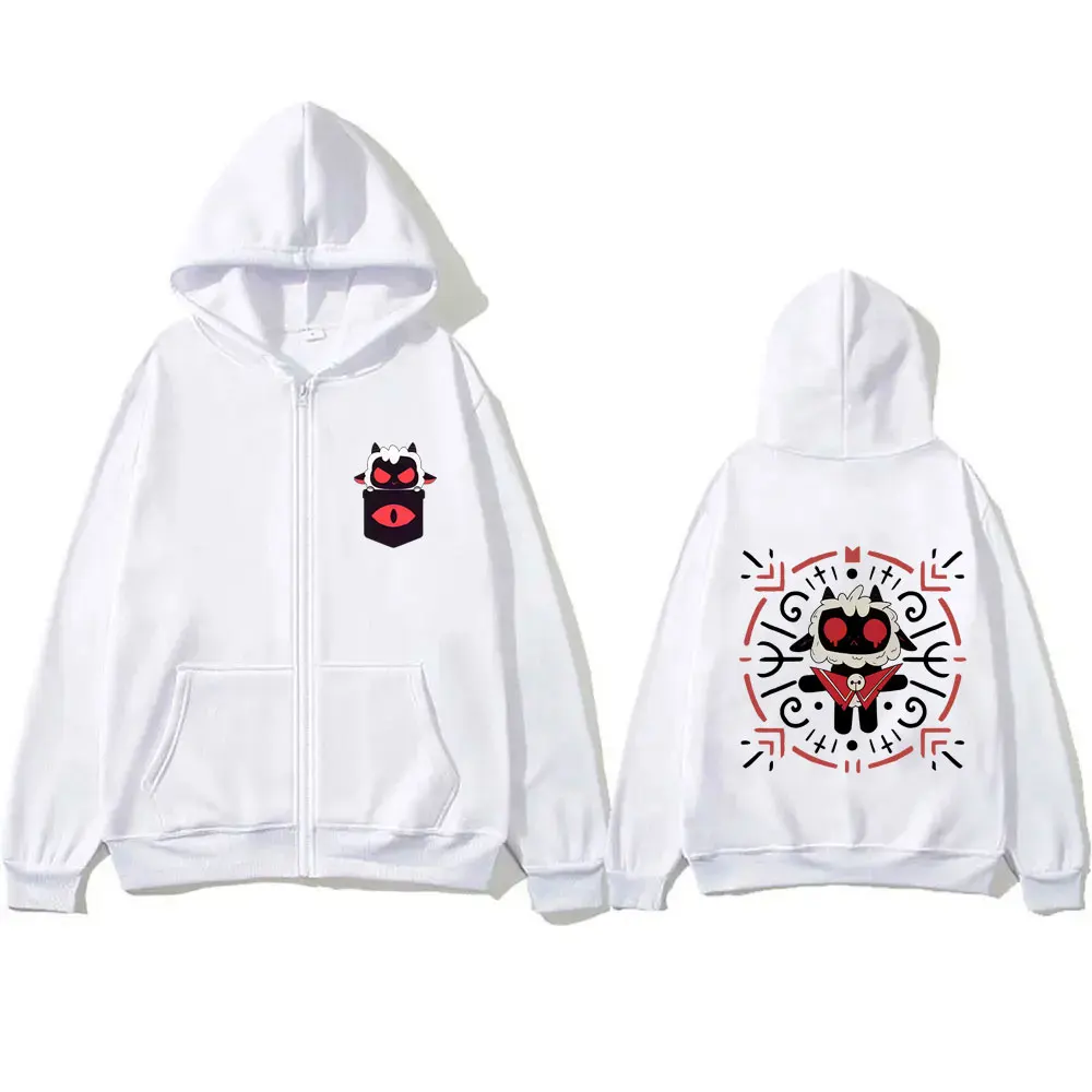 

Game Cult of The Lamb Print Zipper Hoodie Men Women High Quality Fleece Cotton Zip Up Hoodies Unisex Cute Funny Oversized Coat