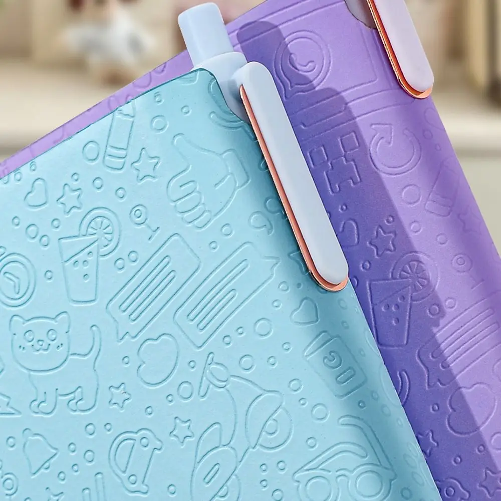 Embossed Cover 2027 English Planner Notebook Elastic Band Pen Holder Monthly Planner Monthly Index Lined Pages Diary Notebook