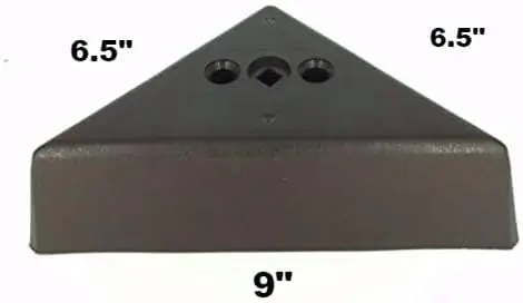 3 Tall Triangle Corner Sofa Legs, Brown Color, Set of 4, HDPE Plastic