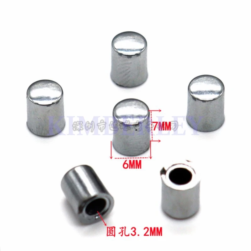 20 Piece 6 X 7MM Silver Plastic Electroplated Key Cap Tap The Switch Cap 6 X 6 Press The Cap Power Button Cap Round Hole