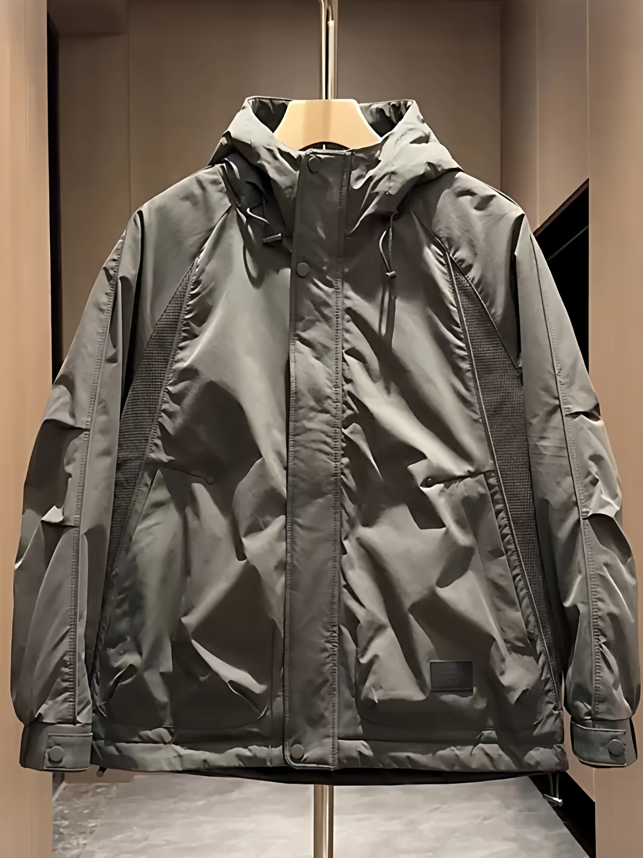 

Мужская зимняя хлопковая куртка с капюшоном, легкая футболка, теплая хлопковая рабочая одежда, пальто, повседневное свободного покроя