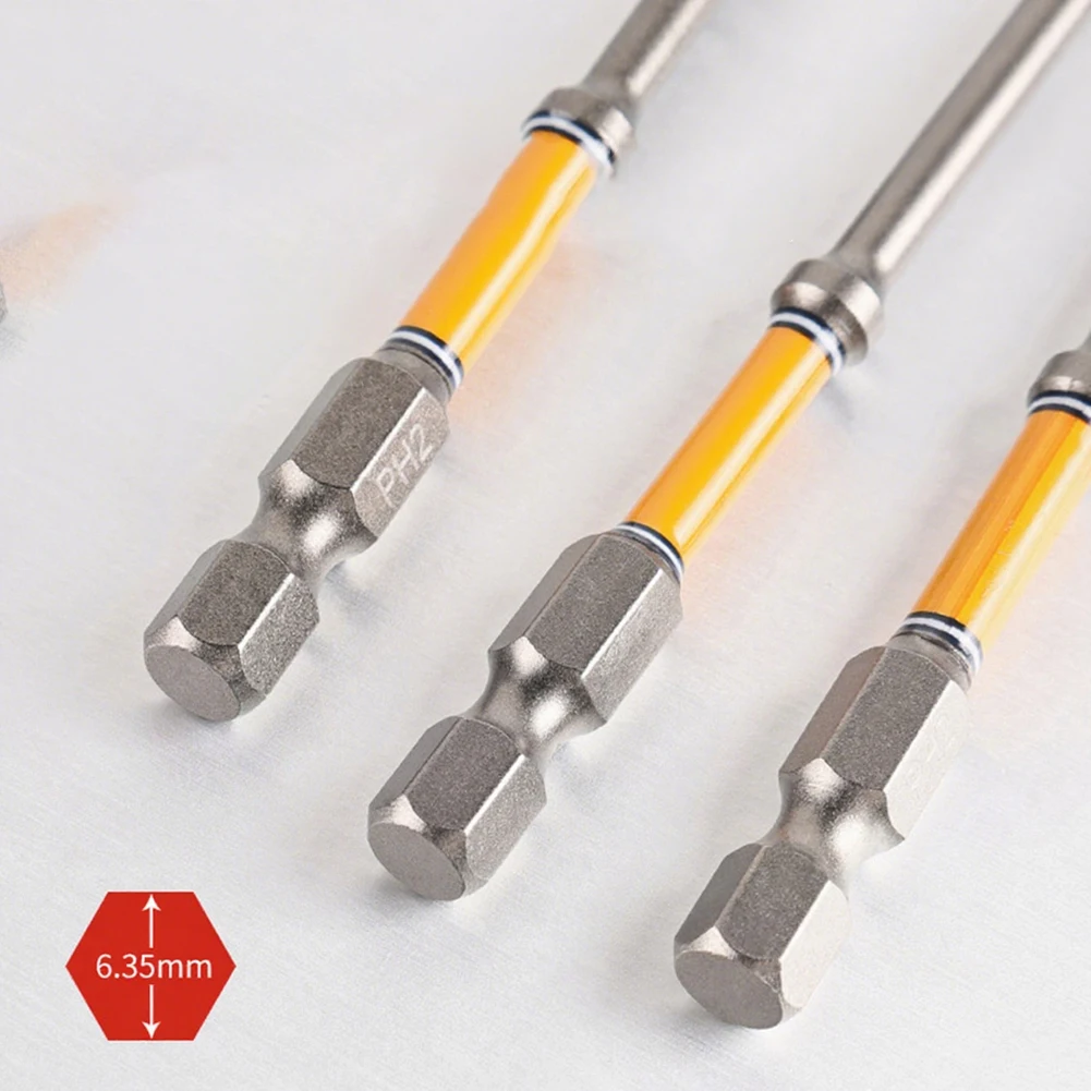 1pc 65-150mm Cross Screwdriver Bit 1/4 Hex Shank PH2 Screw Electric Screwdriver Bit For Electric Drills Power Tool Parts