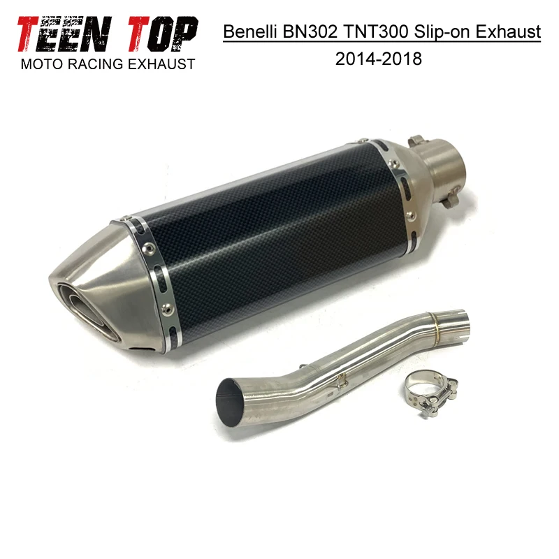 51mm Modified Motorcycle Exhaust Middle Link Pipe For Benelli BN302 TNT300 2014-2018 Motobike Escape Moto Slip-on Exhaust