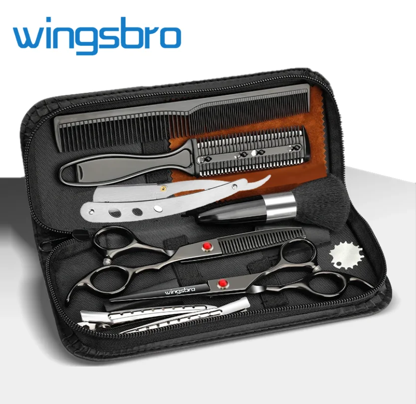 

wingsbro 6.5“professional hair scissors kit beauty salon hair cutting scissors barber professional hairdressing scissors kit
