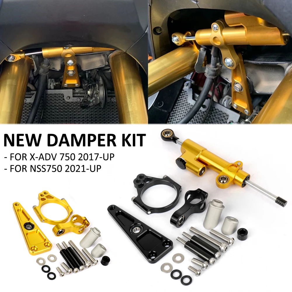 

For Honda XADV 750 X-ADV 750 2017- NSS750 2021- Motorcycle Adjustable Stabilizer Steering Damper Stabilizer Bracket Mounting Kit