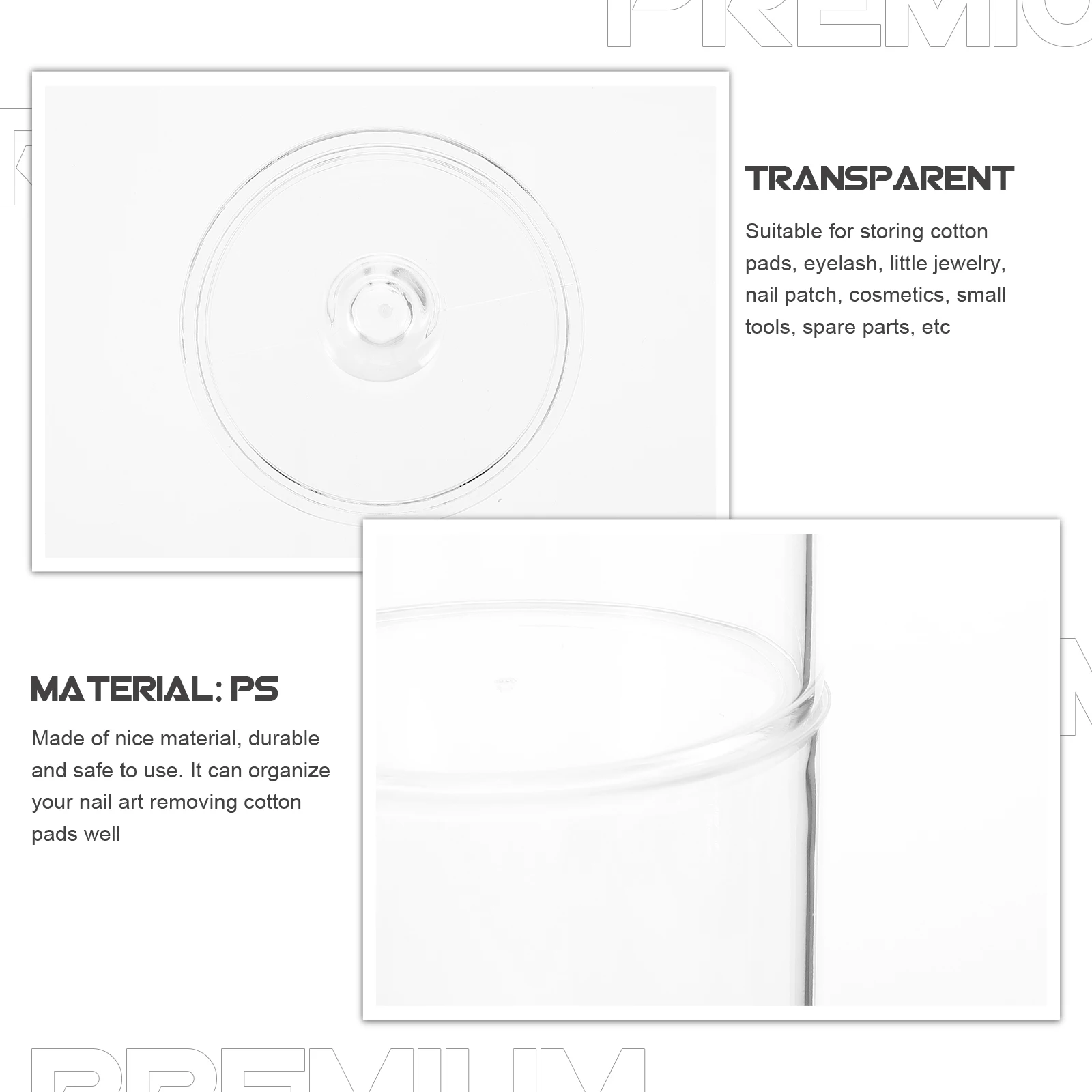 

Transparent Cotton Storage Box Large Capacity Plastic Makeup Remover Organizer For Nail Art Tools Jewelry
