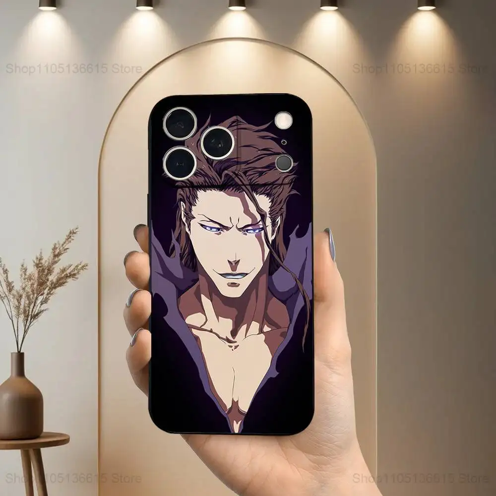 Anime A-Aizen S-Sousuke Phone Case For iPhone 17,16,15,14,13,12,11,Plus,Pro Max,XS,X,XR,SE,Mini,8,7,Soft Silicone Black Cover