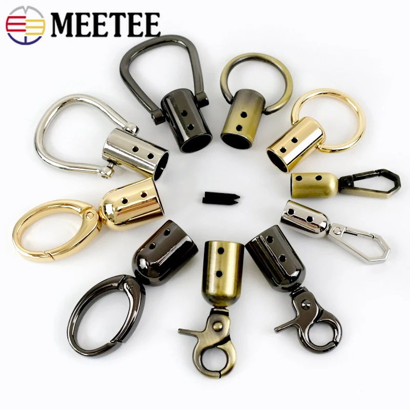 

2/4/10Pcs Meetee Metal Carabiners Connection Ring Dog Leash Carabiner Handbag Strap Hanger Cord Lock Stopper Clasp Bag Hardware