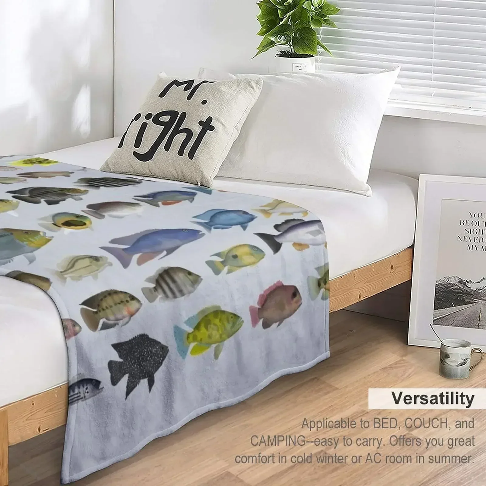 Cichlid Group Throw Blanket Hairys Beach cosplay anime Sofa Luxury Designer warm for winter Blankets 5