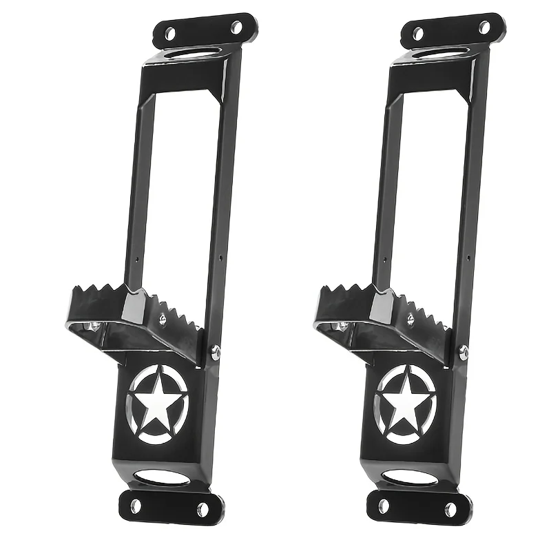Car Exterior Door Hinge Folding Foot Pedal Peg Rest Pedal Plate Foot Pegs For Jeep For Wrangler JK JL 2007-2017 Black