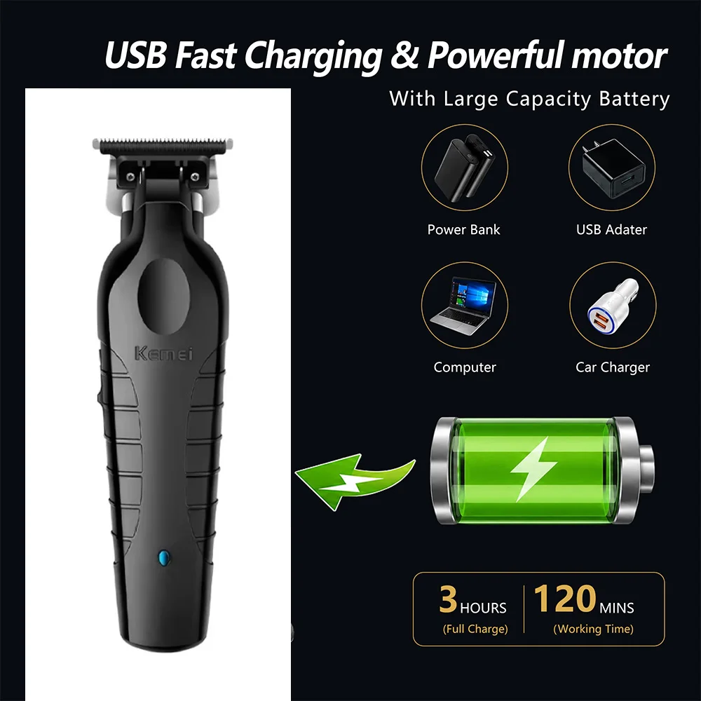 Kemei 2299 Original Trimmer Man Professional Zero Gap Hair Trimmer Machine Base Barber Clippers Professional Hair - view 4
