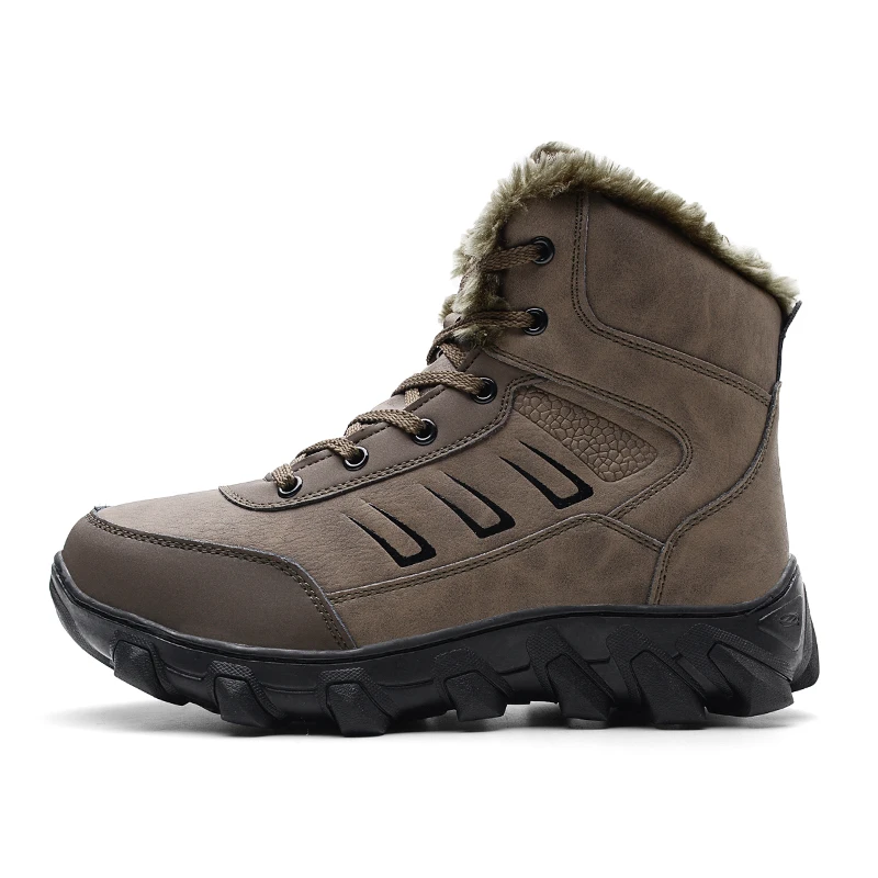 

Waterproof Men’s Winter Boots, Faux Fur Lined & Breathable, Chunky Sole for New Year’s Brunch & Snow Adventures