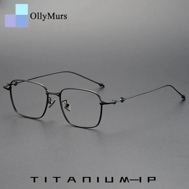 

OLLYMURS модные мужские и женские очки из титанового сплава в стиле ретро, трендовый дизайн, квадратная оптическая оправа для очков по рецепту AD-702