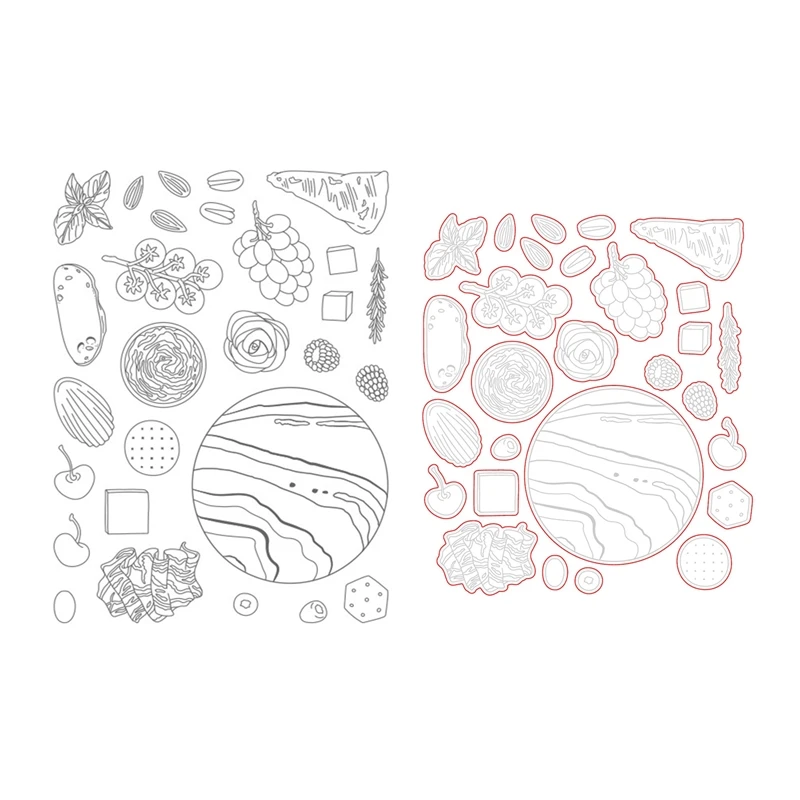 

HonB Season Fruit Cutting Dies and Stamps for New 2021 Scrapbooking Paper Making Embossing Frame Craft Supplies Card Set