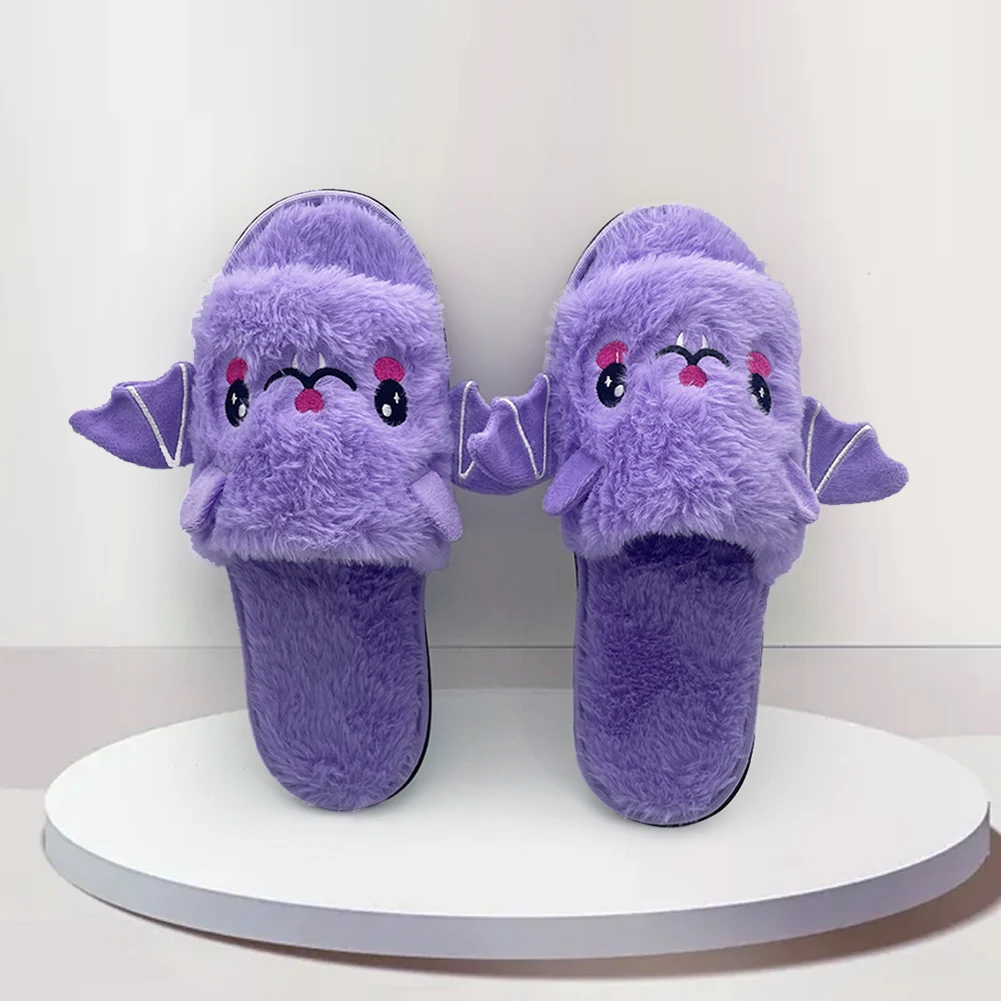 Halloween Bat Slippers Cute House Slippers Lightweight Home Silent Fuzzy Flip Flops Cartoon Funny Ghost Toys Kids Birthday Gift