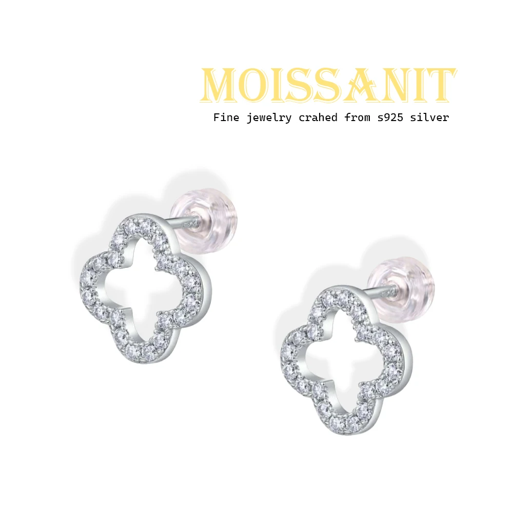 

Moissanite Diamond Stud Earrings, 0.07ct D Color VVS1, Hypoallergenic 925 Silver, GRA Certified Luxury Gifts