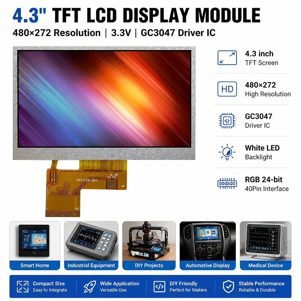 tela-lcd-colorida-de-43-polegadas-resolucao-480x272-rgb-24bit-modulo-de-display-hd-de-40-pinos-com-driver-gc3047-e-luz-de-fundo-led-branca-para-projetos-diy