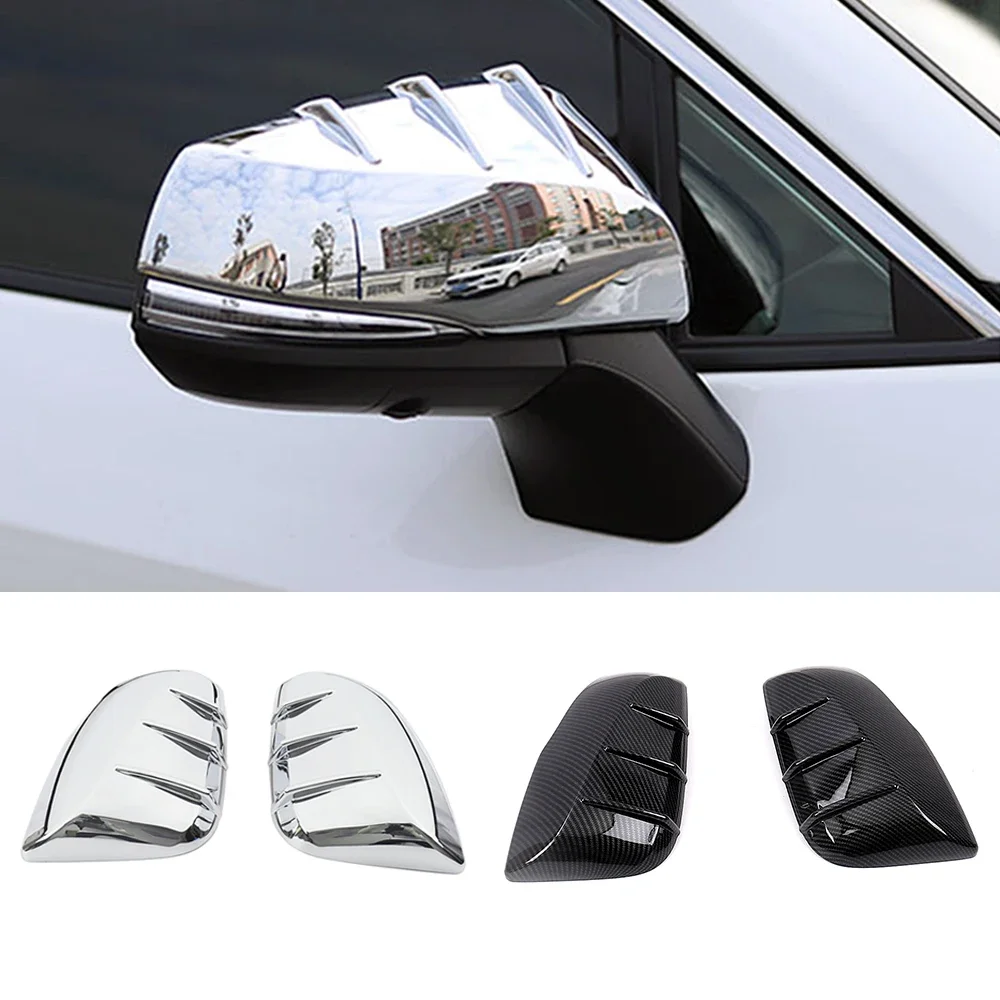 

For Toyota Rav 4 Rav4 5 Gen 2019-2025 Accessories Carbon Fiber Color Side Mirror Cover Chrome Rear View Mirror Trim Sticker