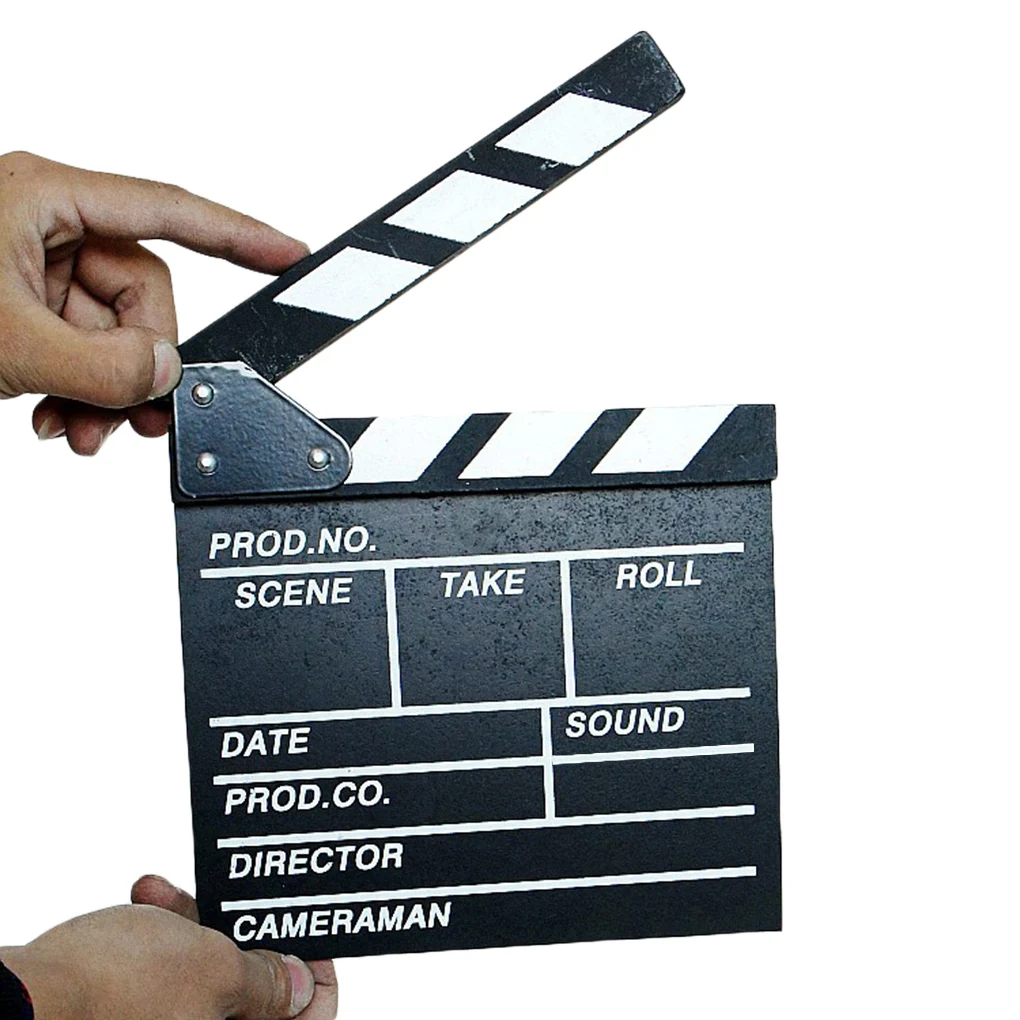 

Director Video Scene Clapperboard TV Movie Clapper Board Film Slate Cut Prop Plank 20*20CM